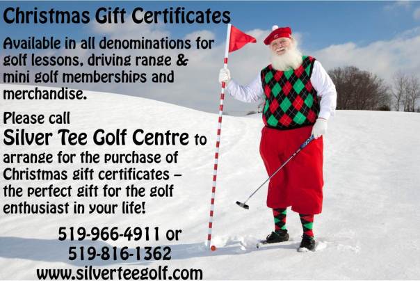 Christmas Gift Certificates for Silver Tee Centre