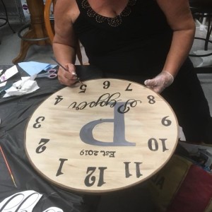 Jo's Arty Party Clock creation Silver Tee Oct 2018